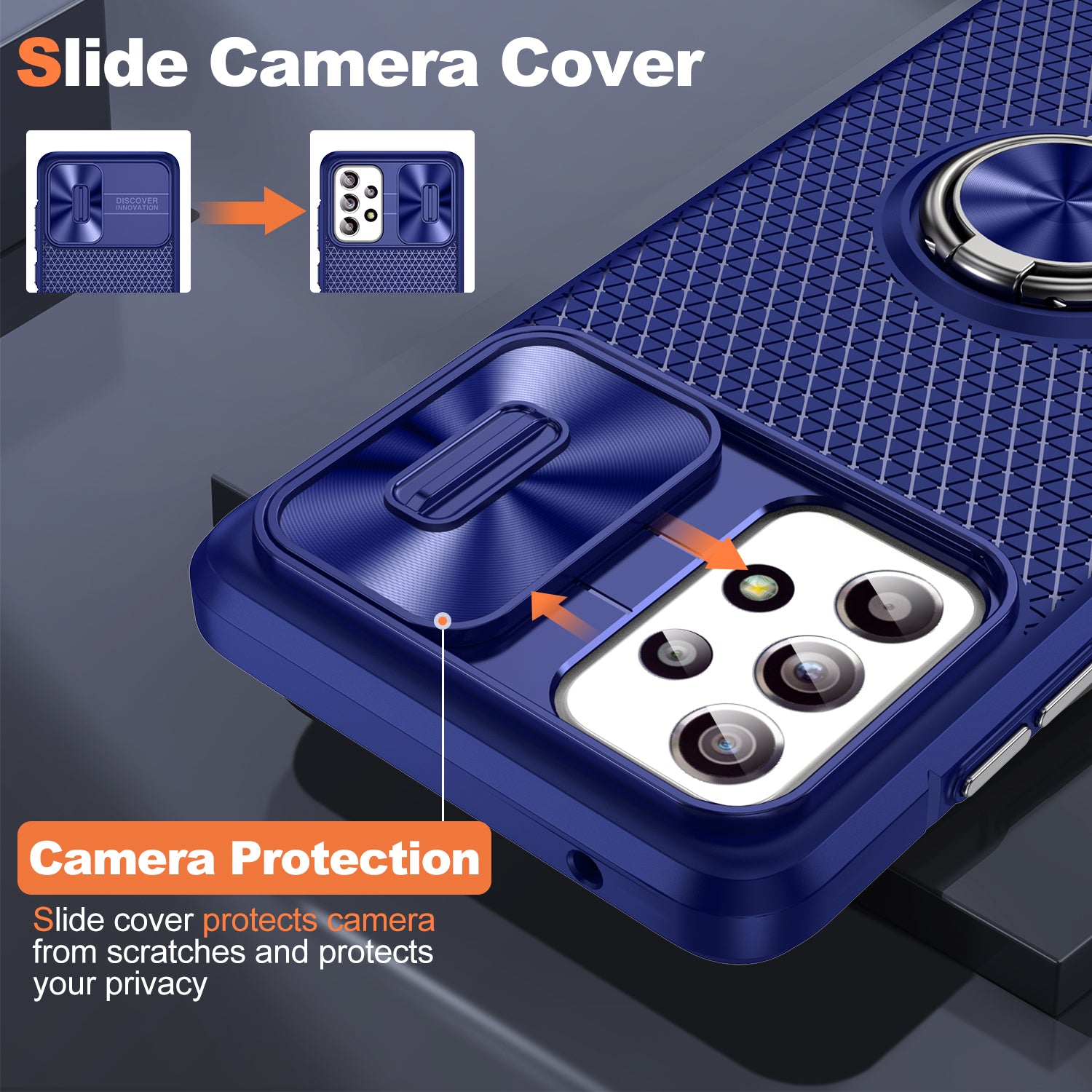 Back Case for Samsung Galaxy A33 5G PC TPU Phone Kickstand Case with Slide Camera Lens Protector Back Case for Samsung Galaxy A33 5G PC TPU Phone Kickstand Case with Slide Camera Lens Protector